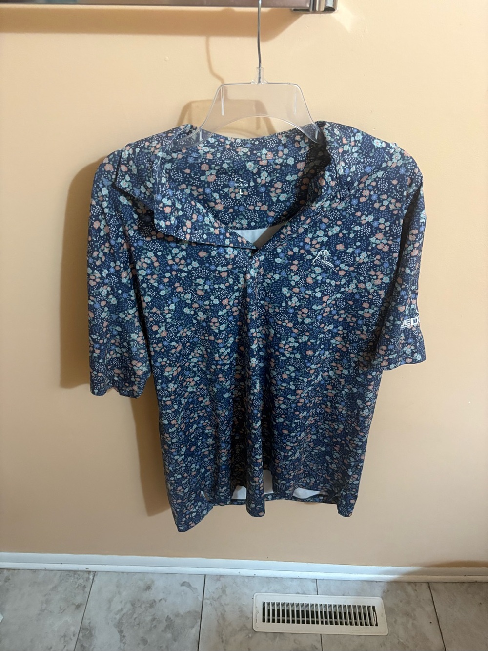 Rhoback purple floral polo shirt